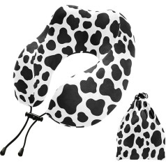 Travel Pillow White Black Cow Spot Memory Foam Neck Pillow Support Pillow Neck Pillow