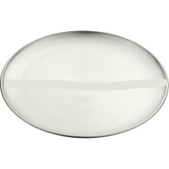 Stainless Steel Dinner Plate, Set of 4, Stainless Steel Metal Dining Disc, Round Plate Tray, Fruit Meat, Dessert Plate for Camping, Kitchen (Colour 2.14 cm)