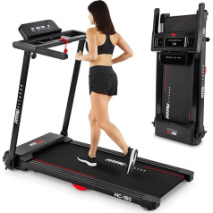 Folding Treadmill Fitfiu Fitness with Adjustable Speed 14 km/h App Connectivity and Bluetooth 12 Programmes with Tablet Holder Electric Ultra Compact Treadmill MC-160C