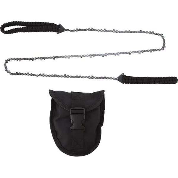 64 Glieder, 31 Schneiden, 3/8 Handseilkettensäge, Baumkettensäge mit hoher Reichweite, 48-Zoll-Taschenkettensäge aus Manganstahl mit schwarzem Paracord, faltbare
