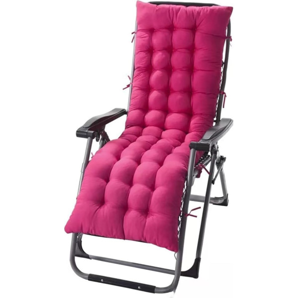 Garden Lounger Seat Cushion, Non-Slip Thick Padding Portable Outdoor Bed Relax Chair Cushions for Travel Leisure Indoor Outdoor,Pink,125 * 48 * 8cm