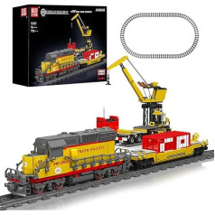 Mould King 12027 Technik Train Railway Building Blocks Model, 1170 Pieces Diesel Locomotive Remote Controlled Train Model Kit Building Block Set as Toy/Gift/Collectibles