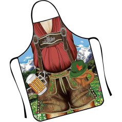 Generisch Baking Breasts for Women, Oktoberfest Apron Dress Costume 3D Funny Oktoberfest Apron - German Outfits with Comfortable Pockets for Storage, Women