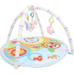Baby Activity Mat, Foldable, Portable, Round, Crawling Mat with Colourful Patterns for Motor and Sensory Development, Suitable for Newborns, ABS + Cotton