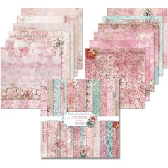 24 Sheets Scrapbooking Card Pad 12 Inch Double Sided Pattern Paper 12 Designs Decorative Paper for DIY Photo Album and Gift Decoration (Pink, 12 Inch)