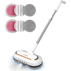 AlfaBot S2 Wireless Electric Mop, Floor Cleaner Spin Mop, Electric Mop with Spray Function and LED, Floor Mop for Wiping, Scrubbing and Polishing