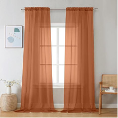 Chyhomenyc Sheer Curtains 96 Inch Long 2 Panels Light Filtering Soft Airy Solid Elegant Voile Window Treatment Curtains for Bedroom Living Room Wedding Party Decoration