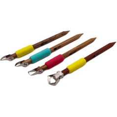 The Original DiamondCore Tools: 4-Pack Pottery Carving Tool Set 'P1, P2, P5, X1, Clay Carving, Ceramic Sculpting, Sgraffito, Relief Fluting (Set 1)