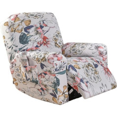 EBETA Armchair Covers, Armchair Throws, Complete Chair Protector, 4-Piece Elastic Protective Cover, Relaxing Chair Covers, Stretch Recliner Chair Cover with Pockets (Colourful Summer)