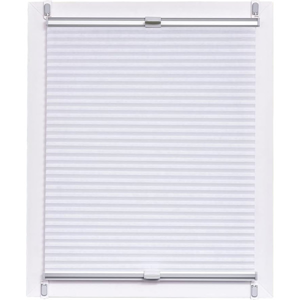 sunlines Made in Germany, Daylight, Klemmfix, White, Silver-Grey Rail, 135 x 150 cm, Honeycomb Pleated Blind, Fabric, 135 x 150 cm