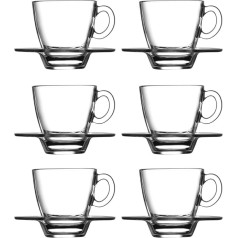 Pasabahce Aqua 95756 Espresso Cups with Saucers for 6 People
