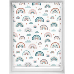 Blindecor Easy Blind, No Drilling Required, Printed, Translucent, Digital Print, Rainbow Blue, 110 x 150 cm (Width x Height), Fabric Size 107 x 145 cm