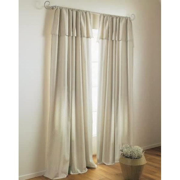 Kutti Curtain Country House Lene Natural Cotton Opaque Rod Pocket Valance 140 x 245 cm