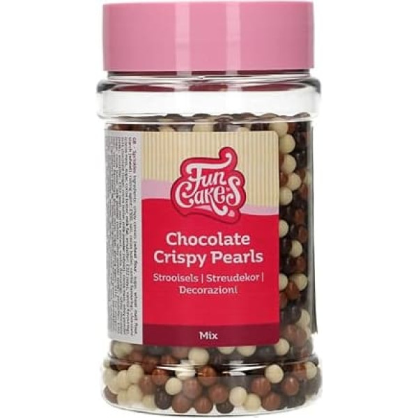 FunCakes Chocolate Crispy Beads Mix: Cake Sprinkles, Good Taste, Perfect for Decorating Cakes, Chocolate Sprinkles 155g