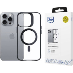 3mk Satin Armor MagCase ar MagSafe apvalku iPhone 16 Pro - caurspīdīgs ar melnu apmali / N/A