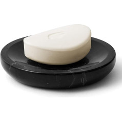 WORHE Marble Soap Dish, Oval Soap Holder, Scratch-Resistant Soap Dish, Suitable for Kitchen, Bathroom, Shower, Soap Holder, Sink, WhiteMarbleSoapDish (DE-DL007)