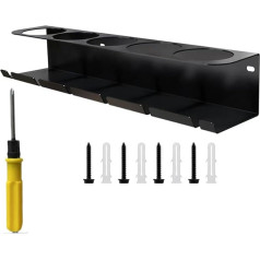 1 x black can holder, spray can holder, spray can holder, compressed air tool accessory for garage, workshop with space for with 5 holes and 6 slots, for garage, shop and home