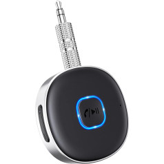 Mohard AUX Bluetooth Adapter Car, Wireless Car Bluetooth 5.3 Receiver for Home Stereo/Wired Headphones, Bleutooth Adapter AUX 3.5 mm, Car Equalizer, Dual Connection, 16 Hours Playtime