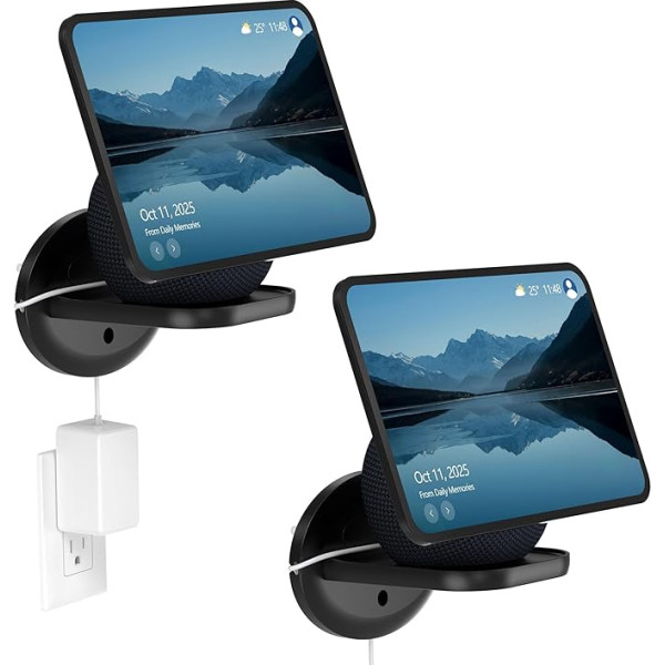 HomeMount Wall Mount for Sonos One - Space Saving Smart Home Wall Stand Shelf Compatible with Sonos One/Sonos One SL (Black, Pack of 2)