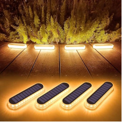 Lacasa Solar Floor Lights Outdoor Solar Light Garden 40LM LED Step Light 2700K Warm White Stair Light Outdoor Waterproof IP68 for Walkway Stairs, Pack of 4