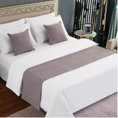 AMBERIS Bed Runners & Scarves Light Grey, Faux Linen Durable Decorative Bed Scarves for Home and Hotel (Pillowcases Sold Separately)