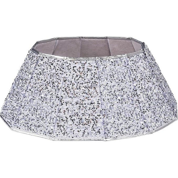 Christmas Tree Skirt Stand Base, Christmas Tree Skirt, Glitter Rustic Christmas Tree Stand Cover Ring for Party Decor Ornaments (White)