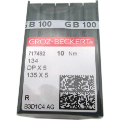 Groz-Beckert Needles in CKPSMS Clear Plastic Box 100 Groz Beckert Sewing Needles 135 x 5 DPX5 Many Sizes (DPX5 14/90)