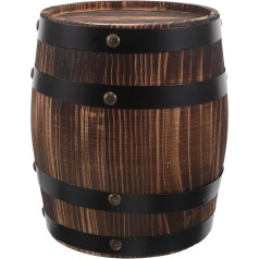 Toyvian Rustic Oak Money Box Barrel Wooden Money Box Large Decorative Coin Box Vintage Wood Money Box for Living Room Office