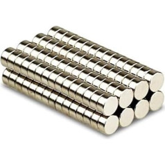 Pack of 100 Neodymium Magnets N52 Disc 8 x 2 mm Fridge Magnet Notice Board Magnet Whiteboard Magnet Disc Magnet Small Magnets Strong Neodymium Magnets Small Mini Magnets Round Magnetic Board