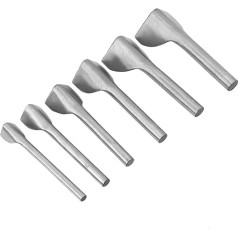 6 Pieces Leather Craft Tool Punching Tools Leather Cuttting Craft Punch Half Round Punch Belt End Cutter V-Shape Stamp for DIY Crafts Handmade