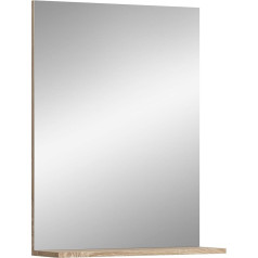 xonox.home Bad Lambada X06F1719 Mirror Surface Wall Mirror in White High Gloss and Sonoma Oak Light W x H x D 60 x 79 x 18 cm