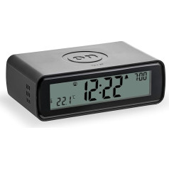 Atlanta Radio Alarm Clock Digital LCD Flip Clock Light Snooze Repetition Crescendo Alarm – 1874/7 (Black)
