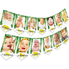 JeVenis Jungle Gold Monthly Photo Banner Wild A Monthly Photo Banner Safari First Birthday Banner Monthly Photo Banner Zoo Jungle Banner