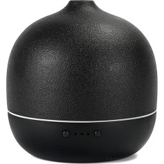 Onaboviva Aroma Diffuser - Ultrasonic Diffuser with Humidification Made of Matte Black Ceramic, Timer, Auto-Off, Optional Continuous and Intermittent Mist, BPA-Free, <25dB