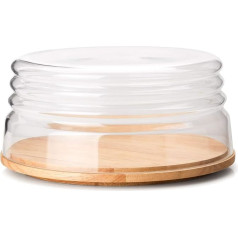 Continenta Cheese Dome Flat, Wood, Light Brown, One Size