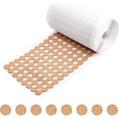 Self-Adhesive Cork Circles Pack of 1400 Flat Round Self-Adhesive Cork Mat with Round Dots Non-Slip Insulation Dots for Crafts, Table Items, Drawer, Table, Coaster 12.5 x 1.5 mm