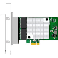 GLOTRENDS ST7387 4-Port Gigabit PCIe Ethernet Network Card, 4 x RTL8111H Chip, 4 x RJ45 LAN Port, PCIe X1 Installation
