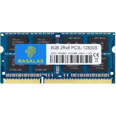 Rasalas 8GB 2RX8 PC3L-12800S DDR3 1600MHz Laptop Memory PC3L-12800s 2Rx8 PC3-12800S 8GB 1.35V 204-Pin CL11 Dual Rank RAM Laptop Chips