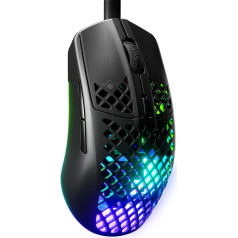SteelSeries Aerox 3 Holey RGB Gaming Mouse, Ultra Light Water Resistant Design, 8500 DPI TrueMove Core Optical Sensor, Onyx