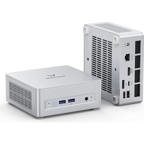 MINIS FORUM Mini PC UM870 Slim, AMD Ryzen 7 8745H CPU 8C/16T up to 4.9GHz/AMD Radeon 780M, 16GB DDR5 up to 96GB/1TB PCIe4.0 SSD, Video Output HDMI/USB4/DP, 2.5G RJ45, USB3.2, USB2.0, WiFi6 BT5.300 10