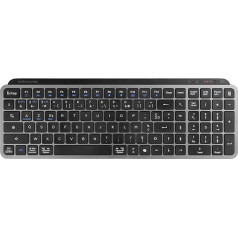 Mars Gaming MK-SILENKEYS Wireless Compact Full Format Keyboard, Low Profile, Low Noise Scissor Switch, Copilot AI Button, Bluetooth 5.1 Dual + 2.4GPRO, 200h, PC/Mac, French, Black