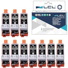 LCL Compatible Ink Cartridge PGI-35 PGI35 (10 Black) Replacement for Canon PIXMA IP100B PIXMA IP100 PIXMA IP110 PIXMA mini260 PIXMA mini320/TR150