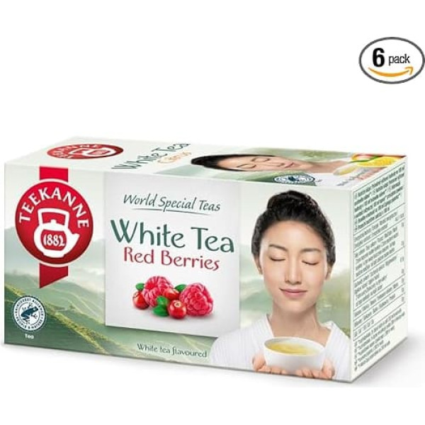 Tea Pot White Tea Red Berries White Tea with Cranberry and Raspberry 6 x 20 cm (Dekond Gift)