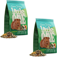 Little One Green Valley Guinea Pigs, Double Pack, 2 x 750 g, Fibre Food for Guinea Pigs, Made from 60 Different Meadow Grasses & Herbs