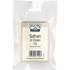 Fuchs Professional - Saffron in threads, high-quality spice with strong spice power, for special dishes, professional quality for large consumers and catering, 5 g in recyclable bag
