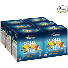 Me?mer Cold Tea Passion Fruit Mango, 14 Pyramid Bags, Pack of 6