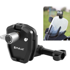 PULUZ Motorcycle Windscreen Mount Clamp for GoPro Hero 13 12 11 Max 2 Lit Hero Accessories, Action Camera Clamp Clip for Insta360 Ace Pro/DJI Osmo Action 5 Pro 4 3/SJCAM/AKASO and others