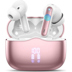 Wireless Bluetooth Headphones, In-Ear Headphones Bluetooth 5.4 with 4 ENC Noise Cancelling Mics, Deep Bass, 40 Hours Playtime, Wireless Headphones, IP7 Waterproof Sports Earphones with LED Display