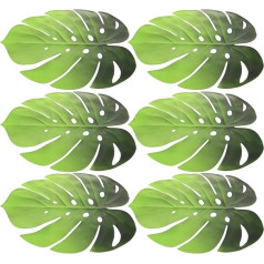Fenical 6 Stück Pack rutschfeste Eva Tischsets in Monstera Blatt Form Hitzebeständige Isoliermatten für Party und Tischdekoration Leicht zu Verstauen