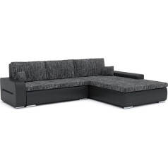 Sofini Toronto 240/200 Corner Sofa with Sleep Function. Corner Couch with Bed Boxes. Best Möbel! Hit Sofa Bed for the Living Room. L-shaped, Decorative Cushion. (Lawa 17+ Soft 11 Right)